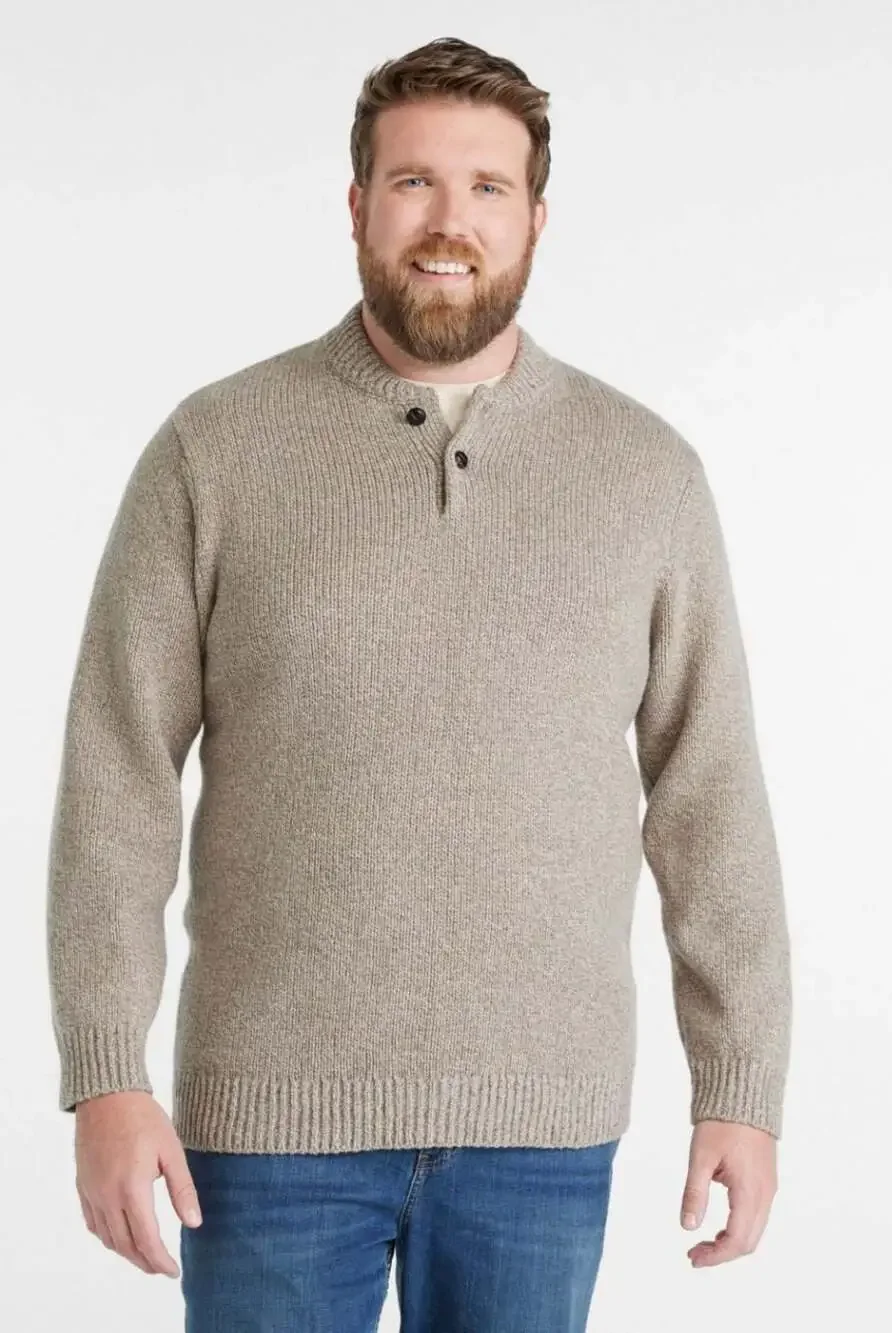 LL Bean Classic Ragg 100% Lamb Wool Sweater, Henley *See measurements* - Picture 2 of 6